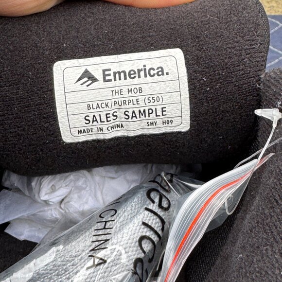 Rare VTG Emerica The Mob Black/Purple Suede skateboarding sneaker shoes Size 9 - Picture 9 of 11